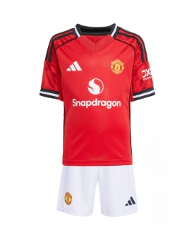 Billige Fotballdrakt Manchester United Replika Hjemmedraktsett Barn 2025-26 Kortermet (med bukser)